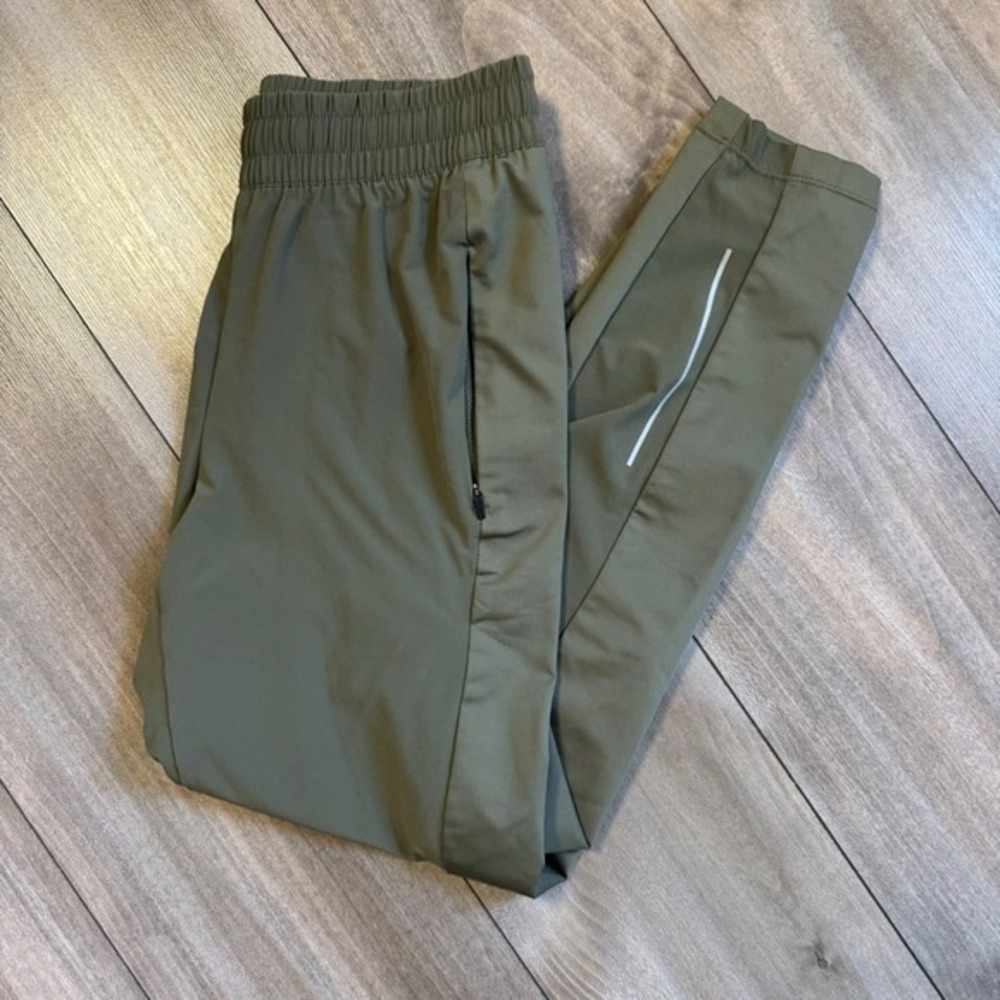 Nike Dri Fit Running Pants Women Size Smal‎ Olive Green Athletic Joggers (G-15)